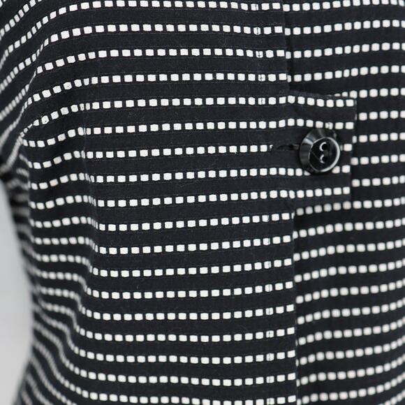 Worth Jacket Womens 4 Black White Polka Dot Cotton Lined Blazer Crop Career - Picture 10 of 15